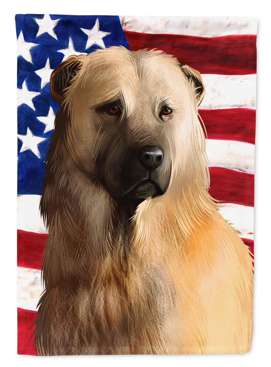 Afghan Shepherd American Flag Garden Flag - Outdoor Decorative Yard Flag CK6384GF