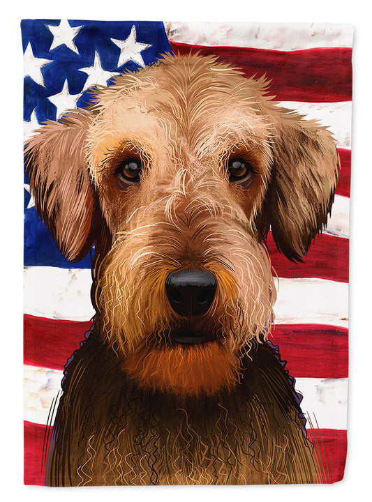 Airedale Terrier American Flag Garden Flag - Outdoor Decorative Yard Flag CK6385GF