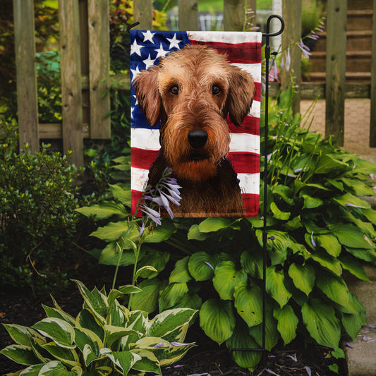 Airedale Terrier American Flag Garden Flag - Outdoor Decorative Yard Flag CK6385GF