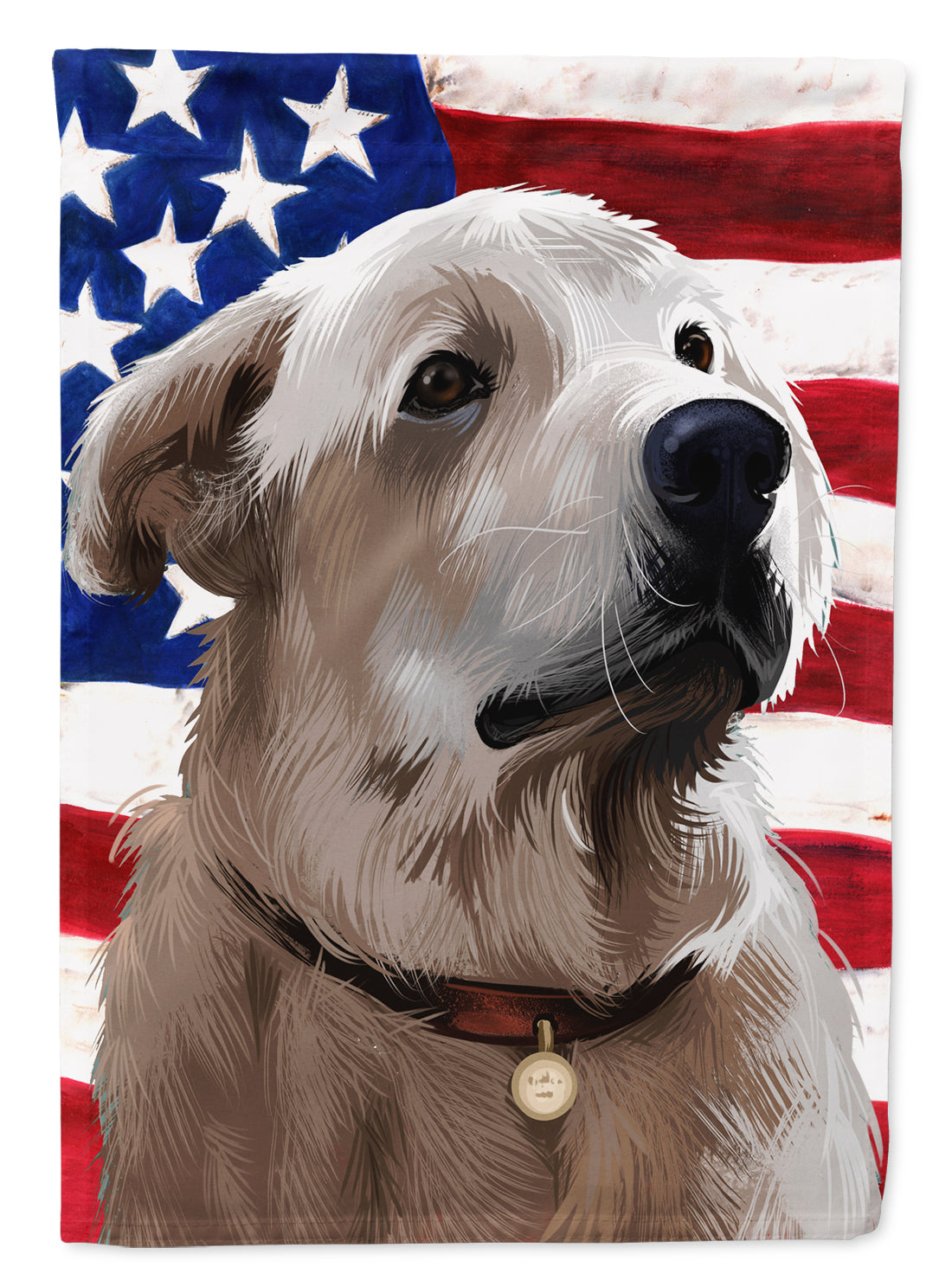 Akbash American Flag Garden Flag - Outdoor Decorative Yard Flag CK6386GF