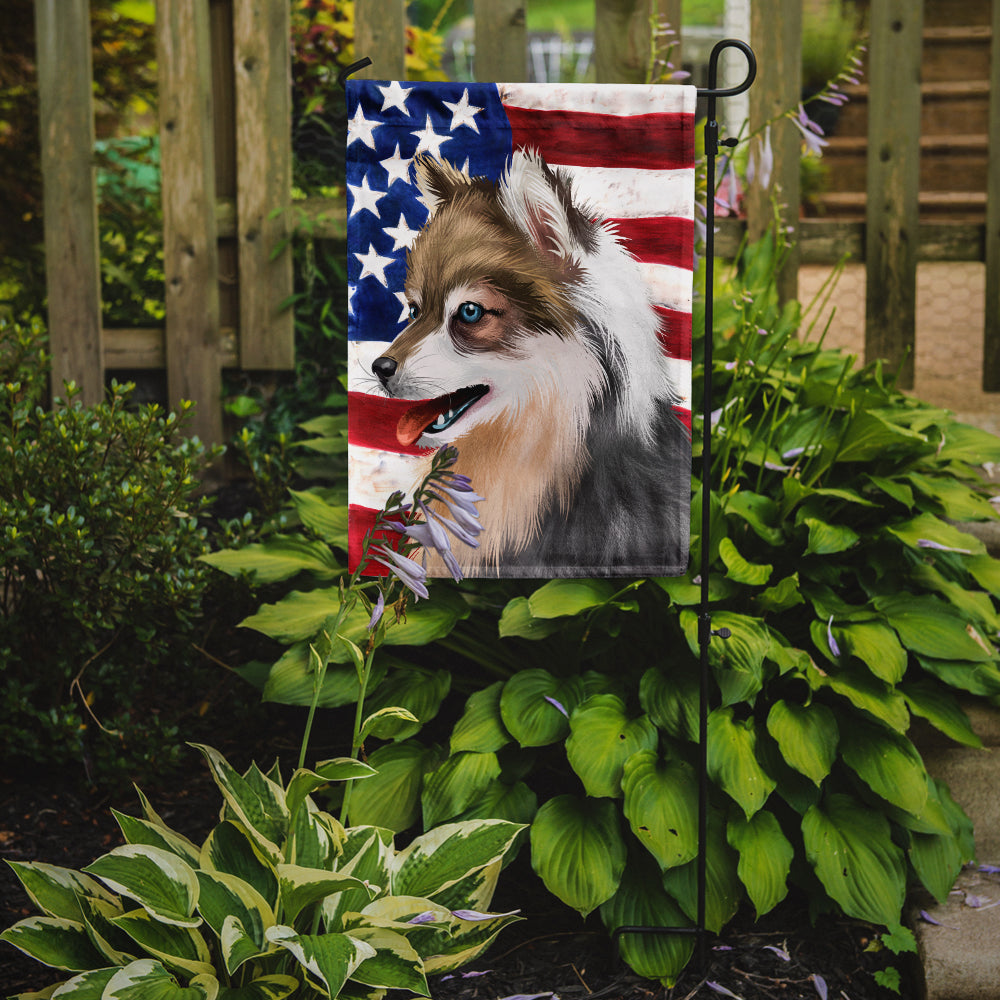 Alaskan Klee Kai American Flag Garden Flag - Outdoor Decorative Yard Flag CK6390GF