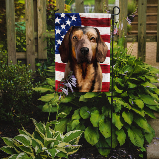 Alpine Dachsbracke American Flag Garden Flag - Outdoor Decorative Yard Flag CK6392GF