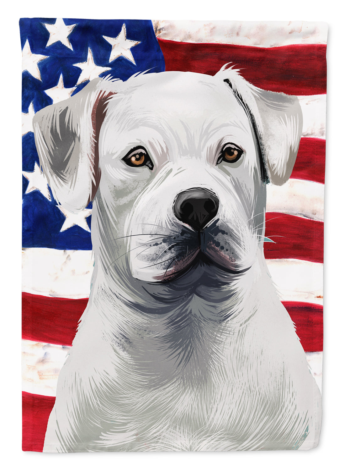 American Bulldog American Flag Garden Flag - Outdoor Decorative Yard Flag CK6395GF