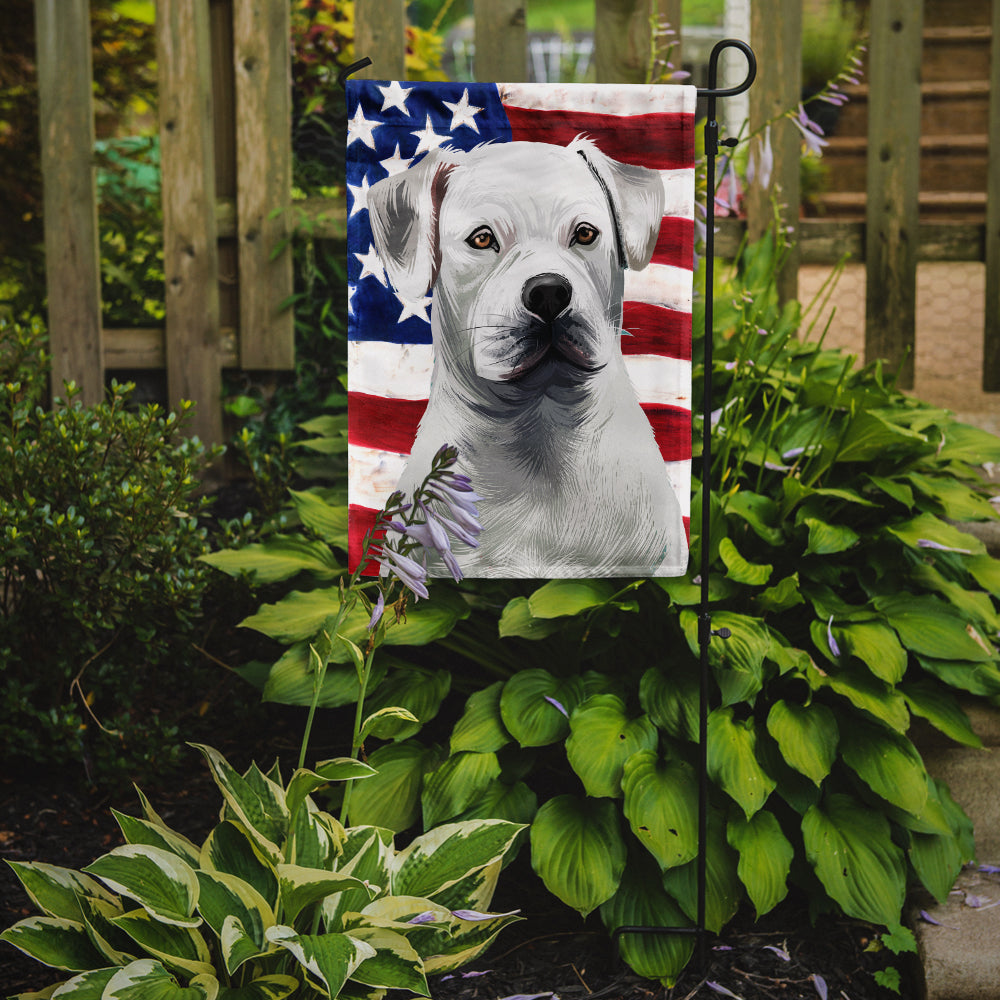 American Bulldog American Flag Garden Flag - Outdoor Decorative Yard Flag CK6395GF