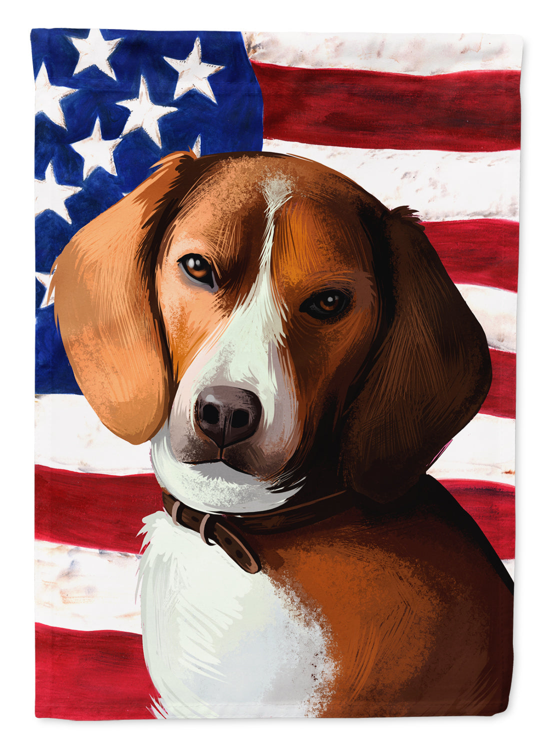 American Foxhound Dog American Flag Flag Canvas House Size CK6399CHF