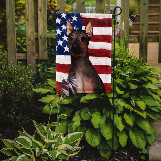 American Hairless Terrier American Flag Garden Flag - Outdoor Decorative Yard Flag CK6400GF