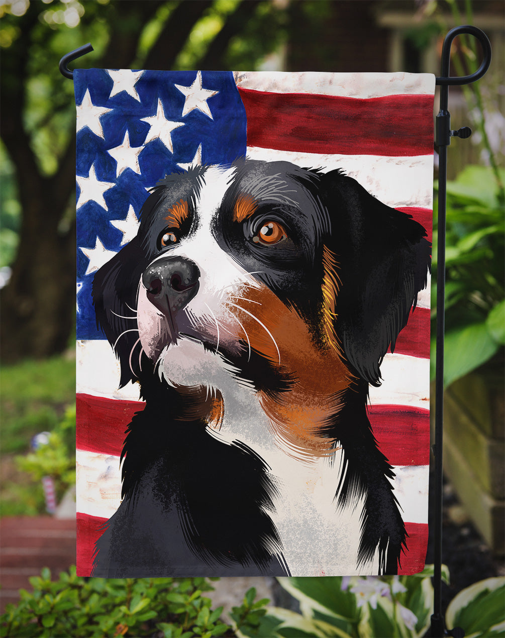Appenzeller Sennenhund American Flag Garden Flag - Outdoor Decorative Yard Flag CK6405GF