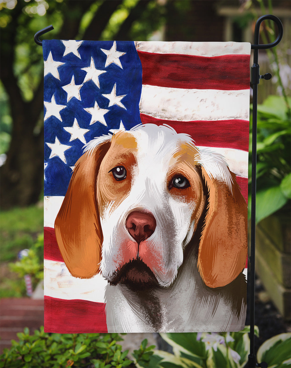Ariege Pointer Dog American Flag Garden Flag - Outdoor Decorative Yard Flag CK6406GF