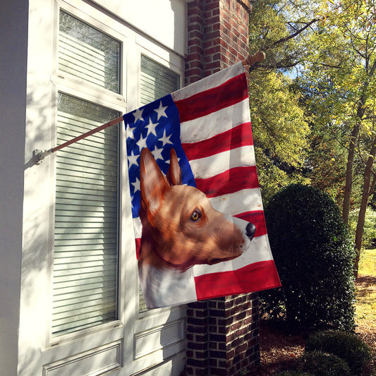Basenji American Flag Flag Canvas House Size CK6417CHF