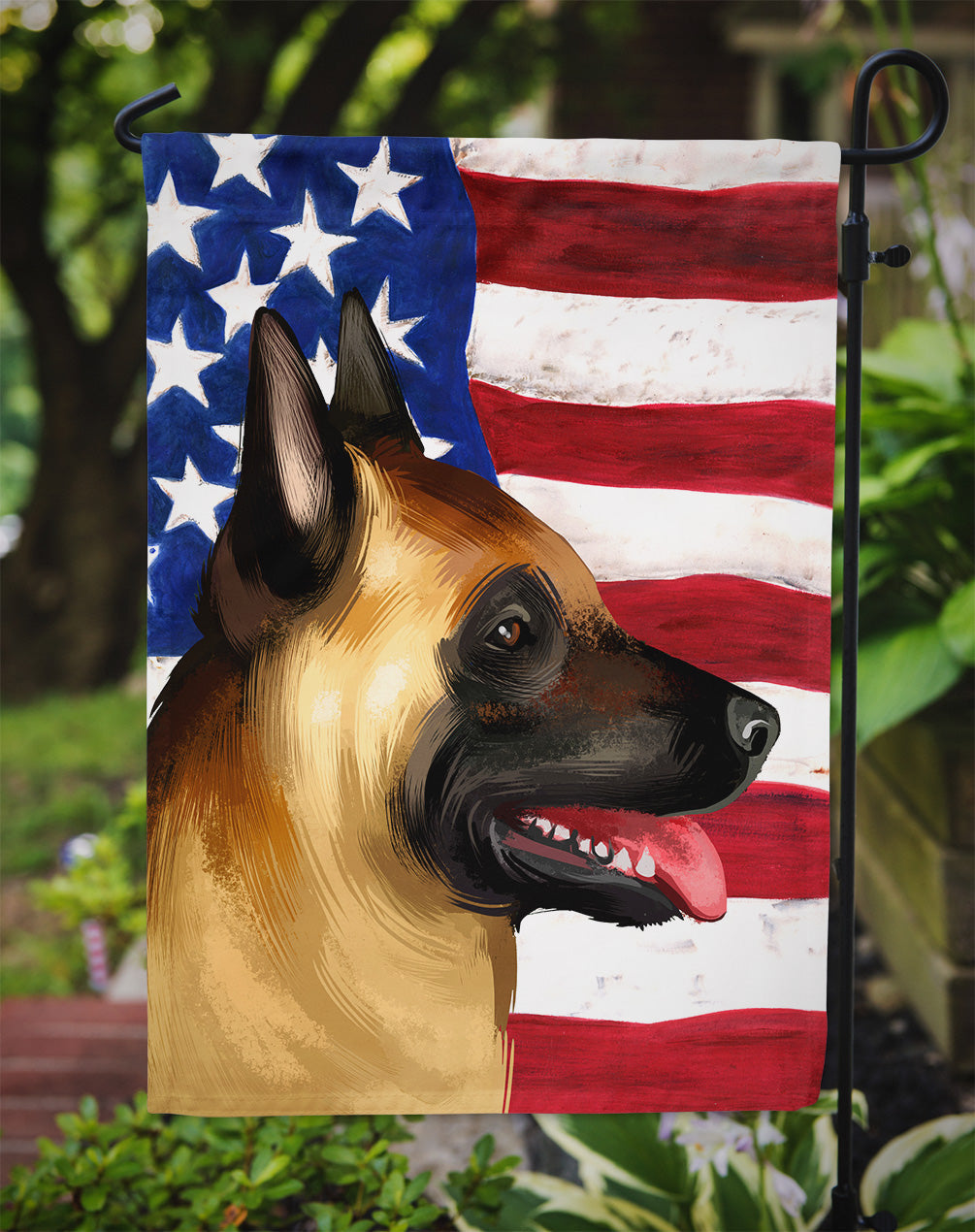 Belgian Malinois American Flag Garden Flag - Outdoor Decorative Yard Flag CK6428GF