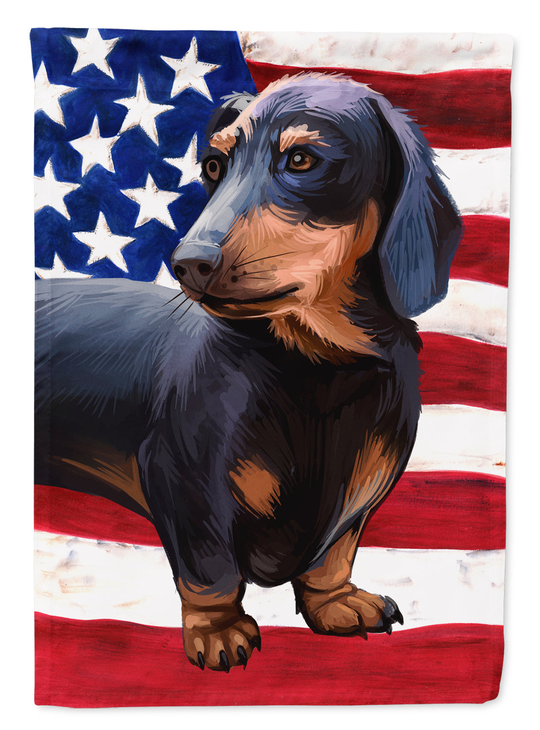 Dachshund Dog American Flag Garden Flag - Outdoor Decorative Yard Flag CK6500GF