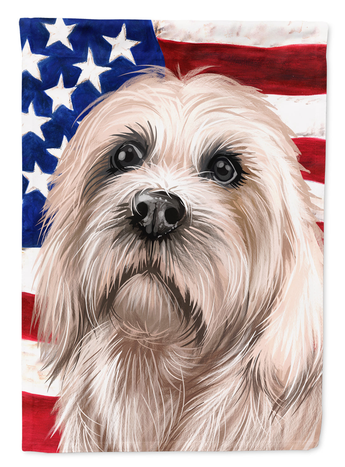 Dandie Dinmont Terrier American Flag Garden Flag - Outdoor Decorative Yard Flag CK6501GF