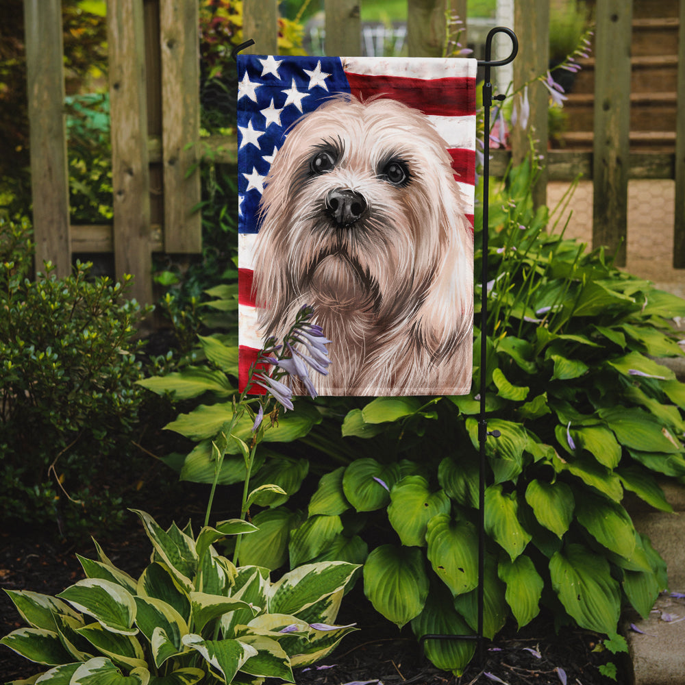 Dandie Dinmont Terrier American Flag Garden Flag - Outdoor Decorative Yard Flag CK6501GF