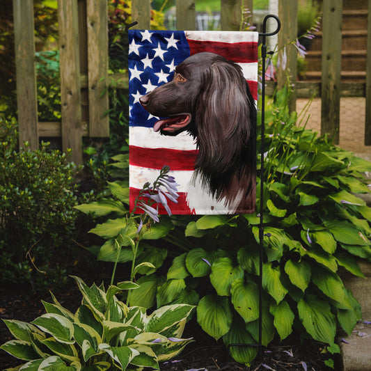Small Munsterlander Dog American Flag Garden Flag - Outdoor Decorative Yard Flag CK6624GF