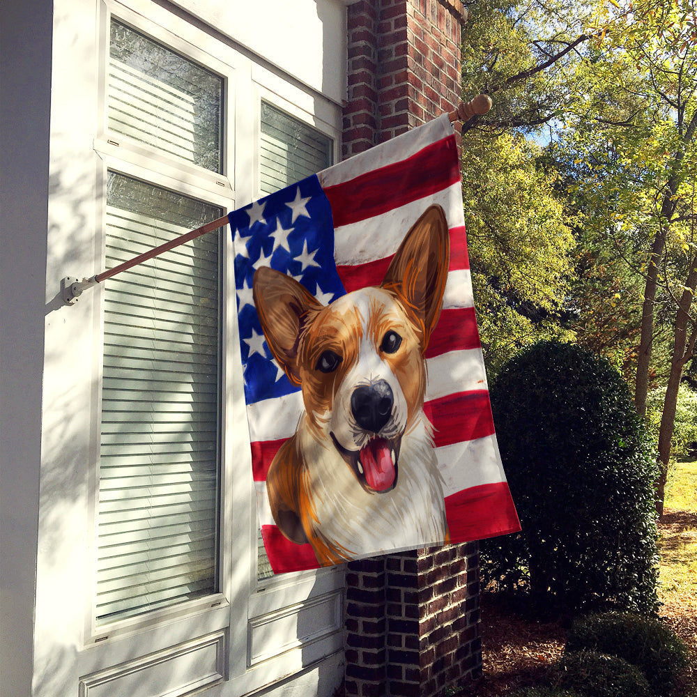 Cardigan Welsh Corgi American Flag Flag Canvas House Size CK6750CHF