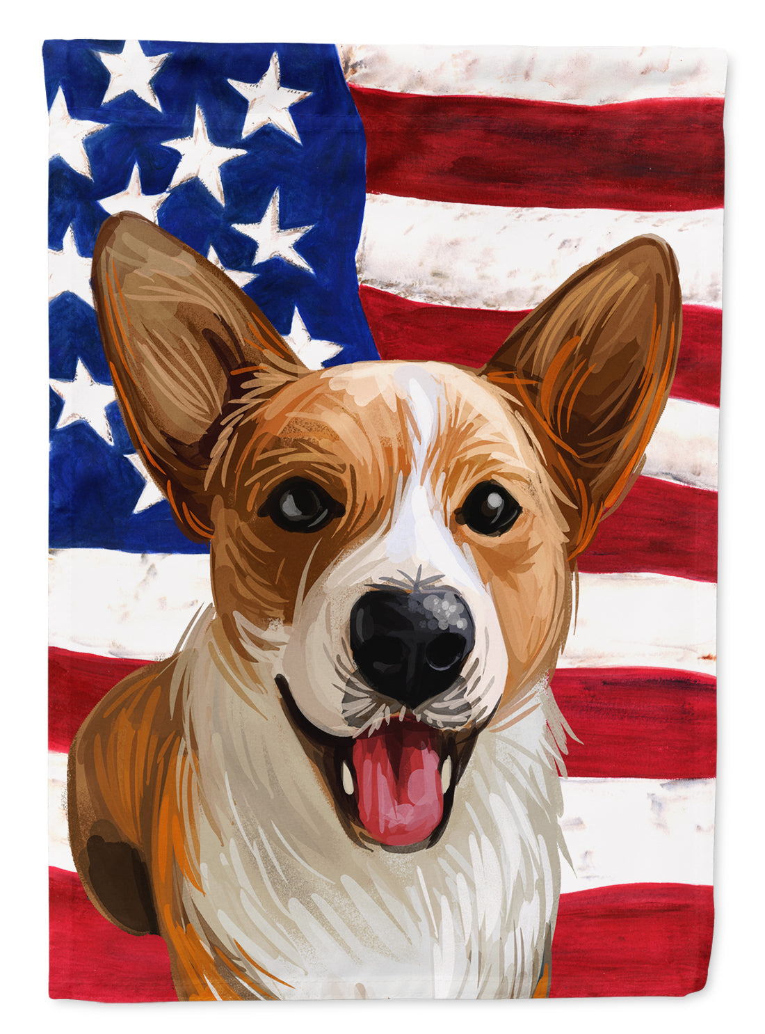 Cardigan Welsh Corgi American Flag Garden Flag - Outdoor Decorative Yard Flag CK6750GF