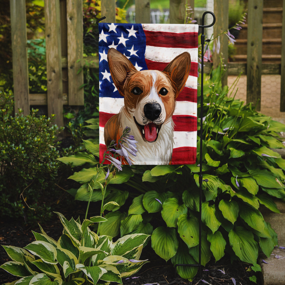 Cardigan Welsh Corgi American Flag Garden Flag - Outdoor Decorative Yard Flag CK6750GF