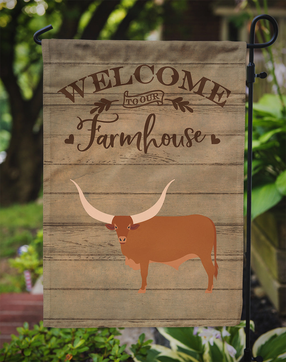 Ankole-Watusu Cow Welcome Garden Flag – Decorative Outdoor Yard Flag CK6767GF