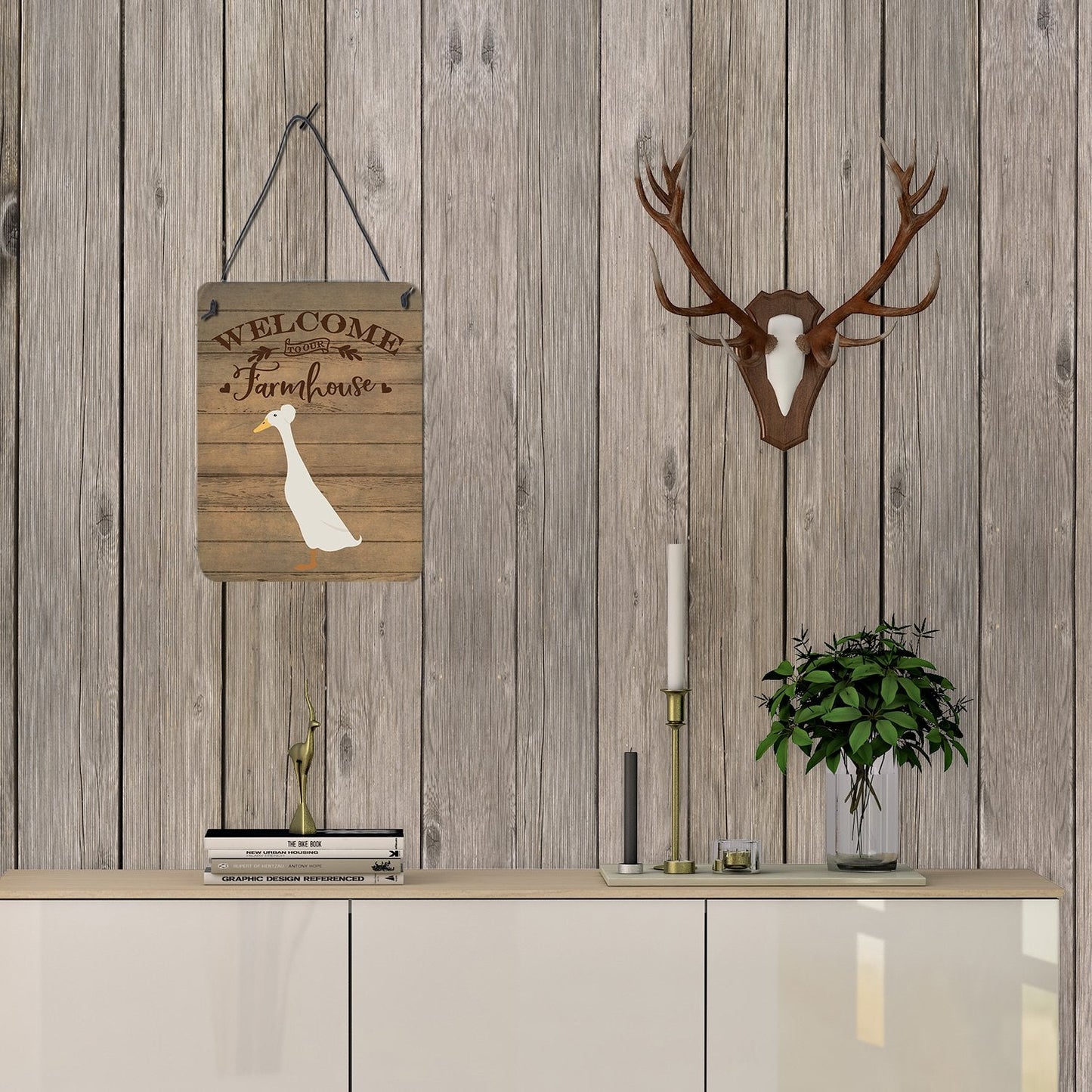 Bali Duck Welcome Wall or Door Hanging Prints CK6803DS1216