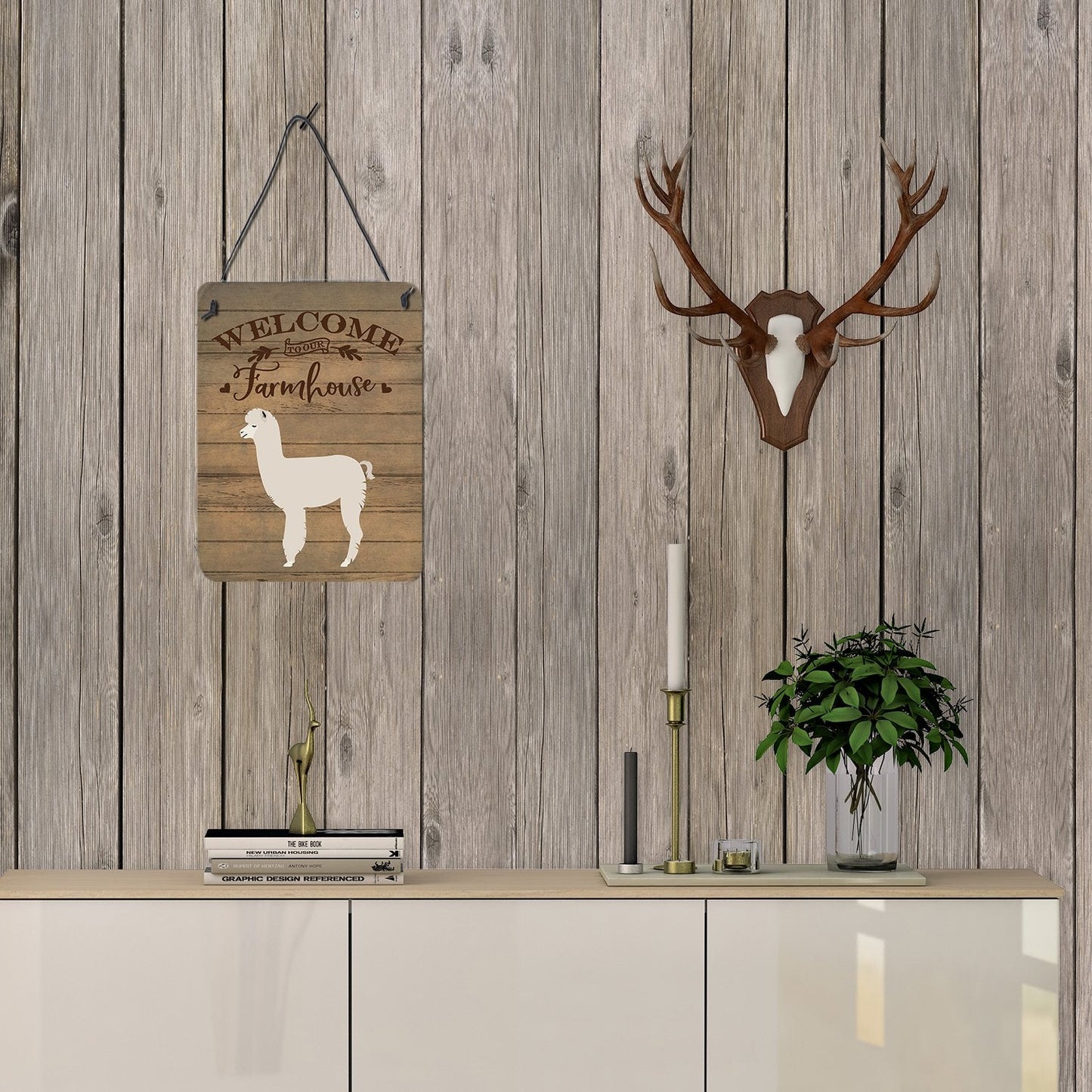 Alpaca Welcome Wall or Door Hanging Prints CK6863DS1216