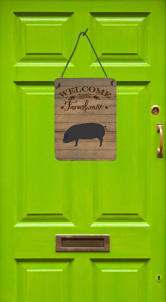 Devon Large Black Pig Welcome Wall or Door Hanging Prints CK6875DS1216