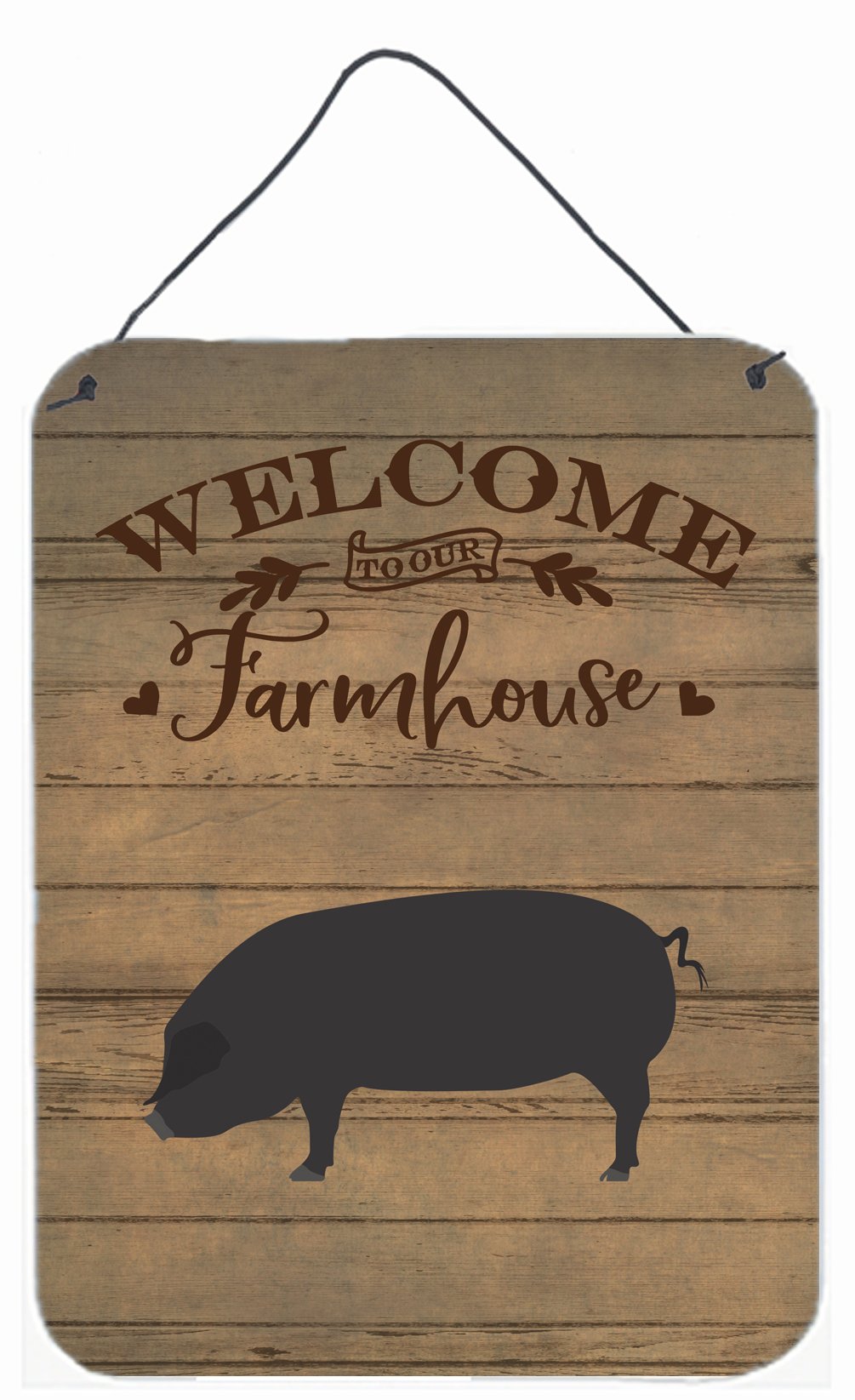 Devon Large Black Pig Welcome Wall or Door Hanging Prints CK6875DS1216