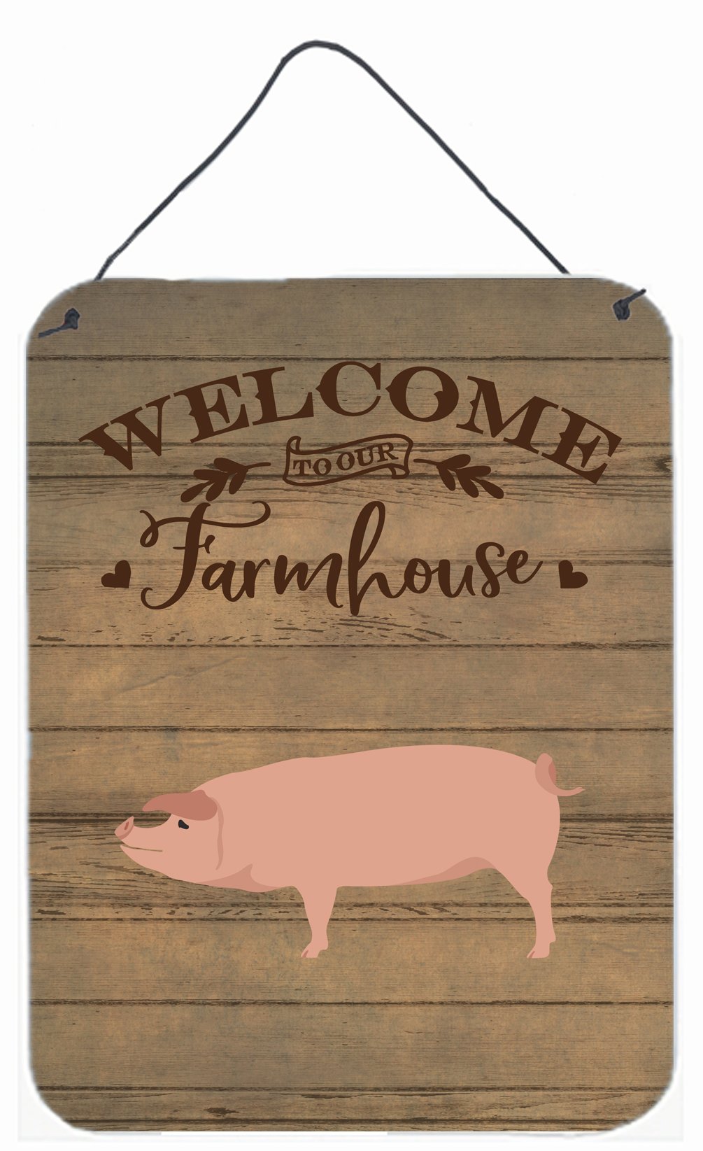 American Landrace Pig Welcome Wall or Door Hanging Prints CK6876DS1216