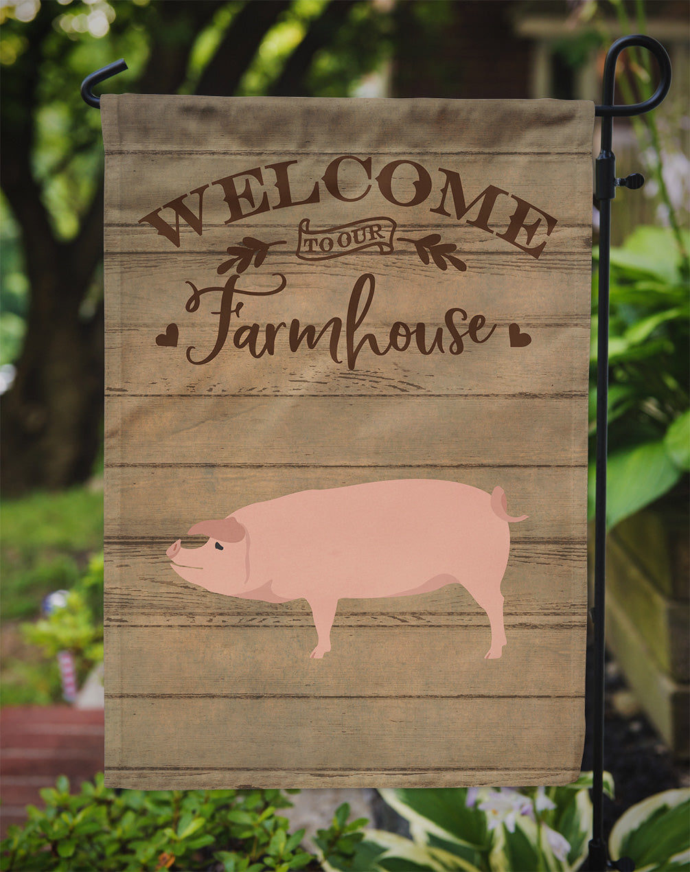 American Landrace Pig Welcome Garden Flag – Decorative Outdoor Yard Flag CK6876GF