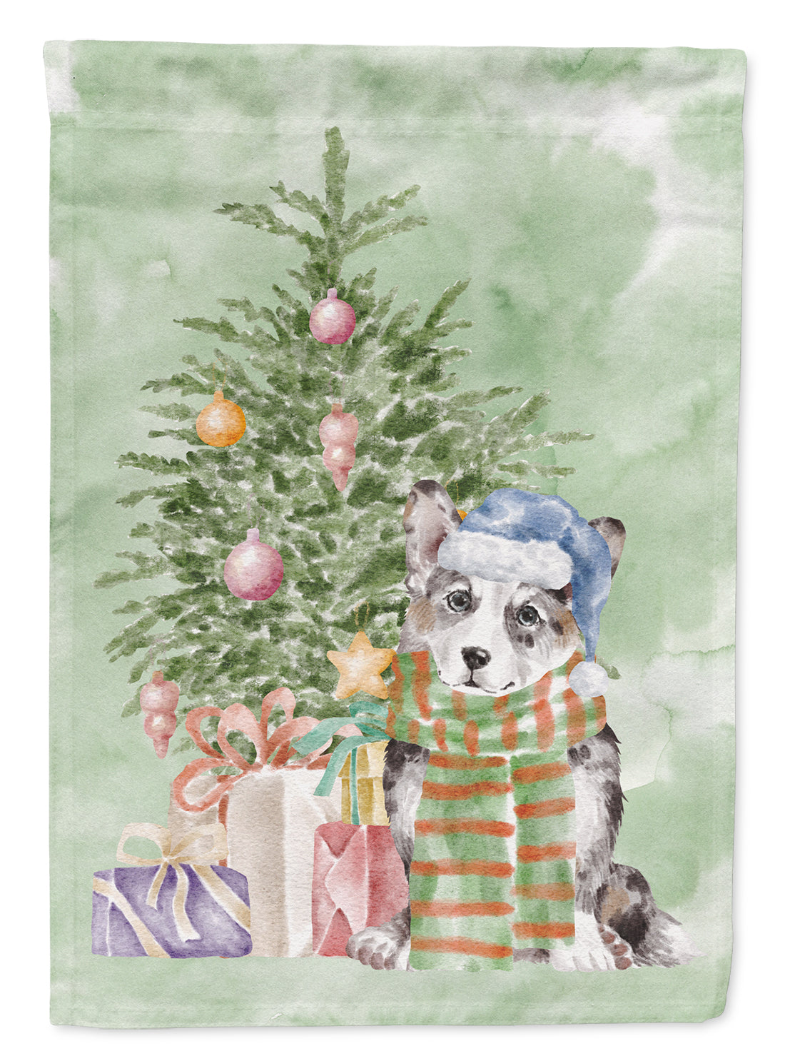 Christmas Cardigan Corgi Blue Merle Garden Flag – Decorative Outdoor Yard Flag