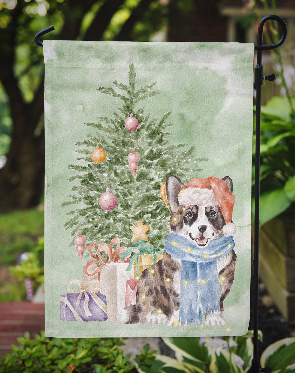 Christmas Cardigan Corgi Garden Flag – Decorative Outdoor Yard Flag