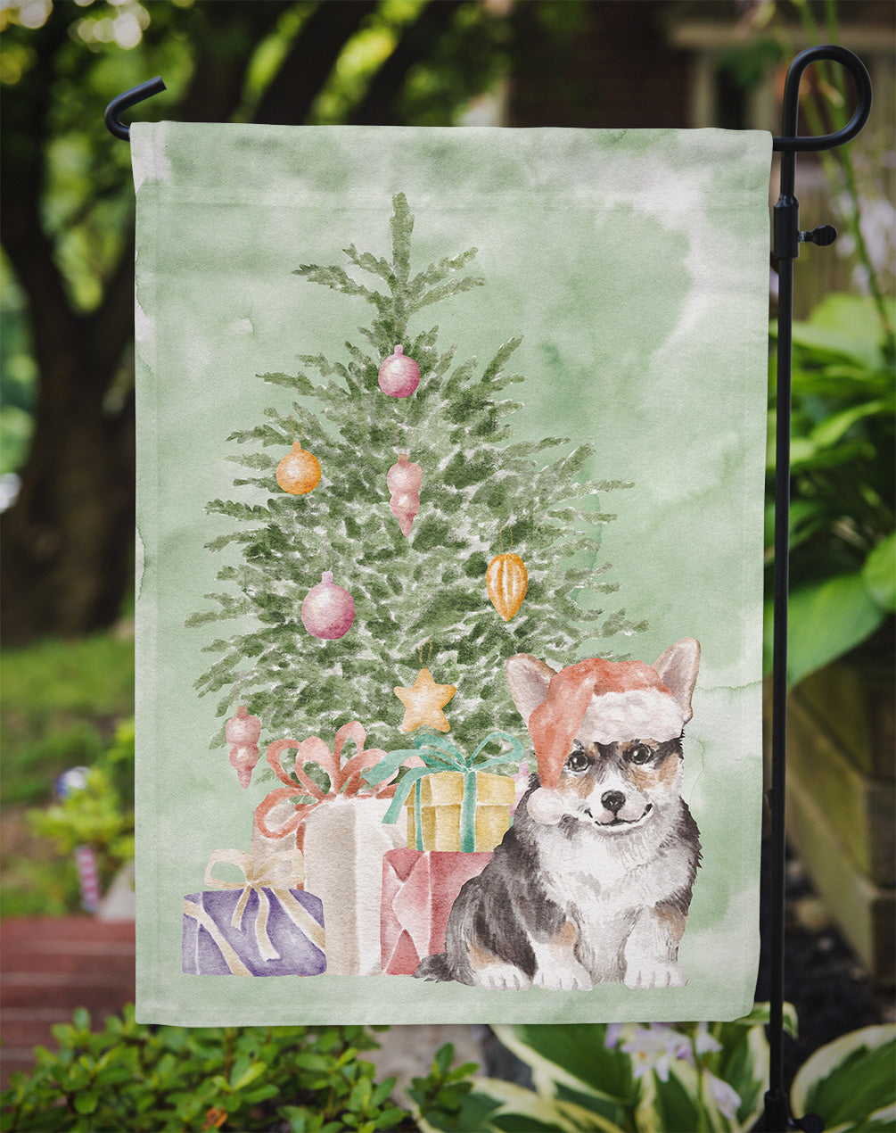 Christmas Corgi Puppy Garden Flag – Decorative Outdoor Yard Flag