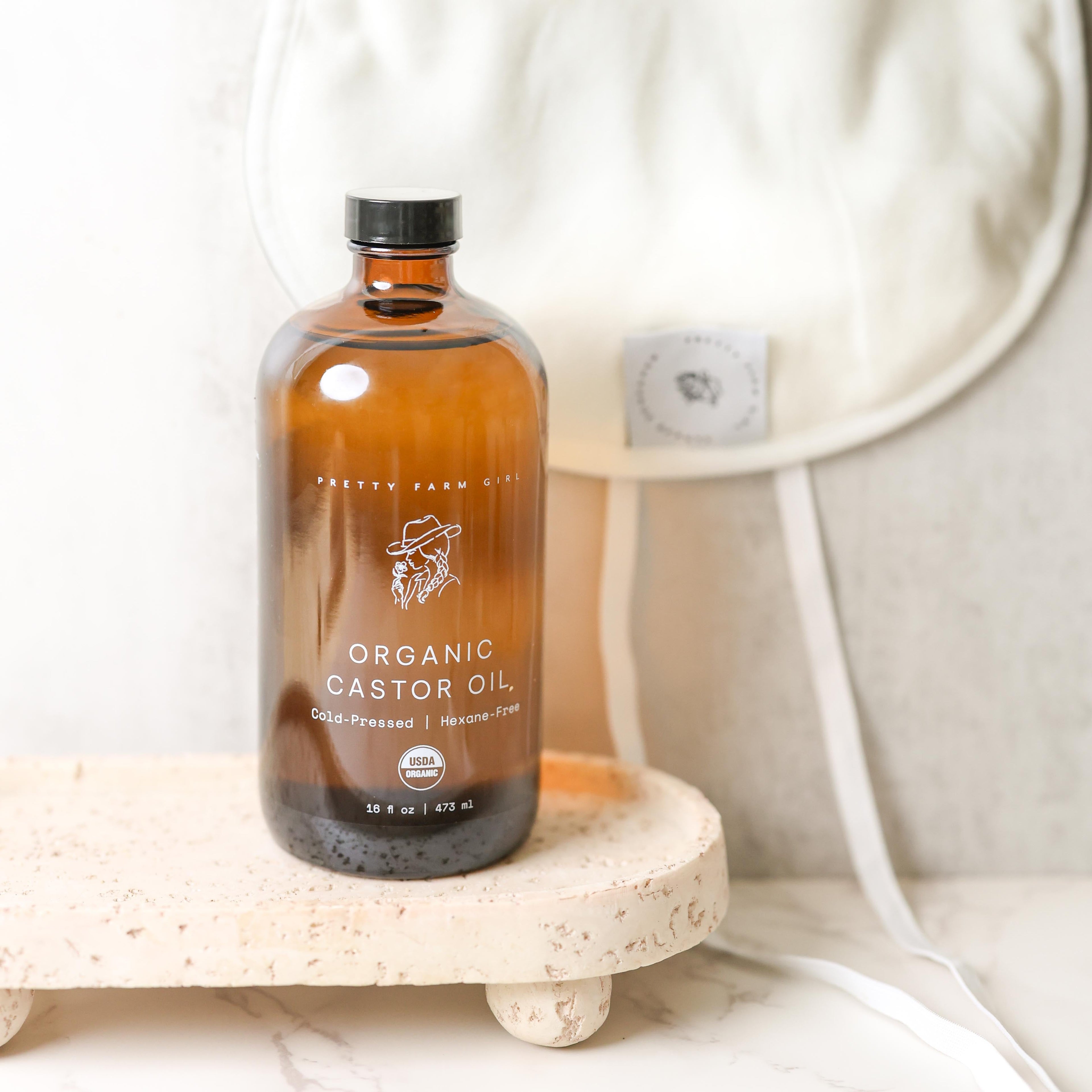 Organic Pure Castor Oil + Cloth Pack Bundle