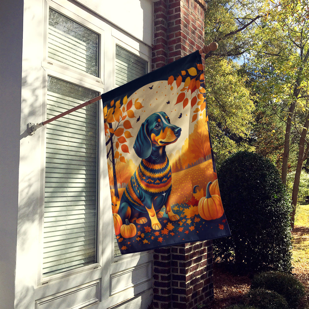 Dachshund Fall House Flag
