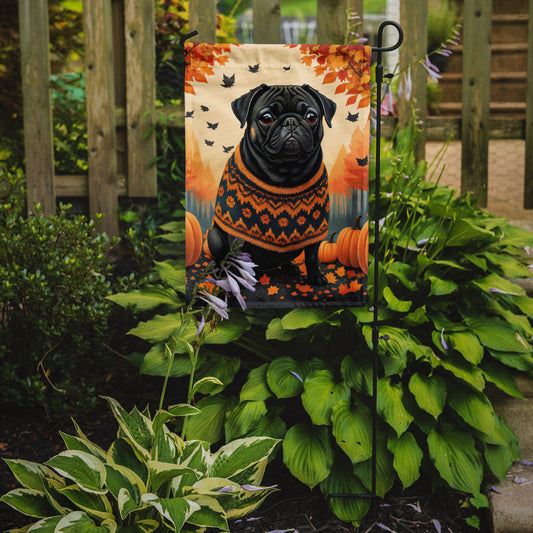 Black Pug Fall Garden Flag – Outdoor Decorative Garden Flag