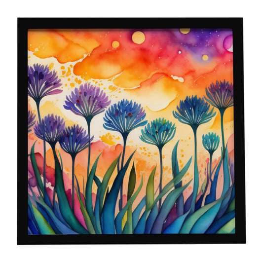Agapanthus in Color Framed Metal Print