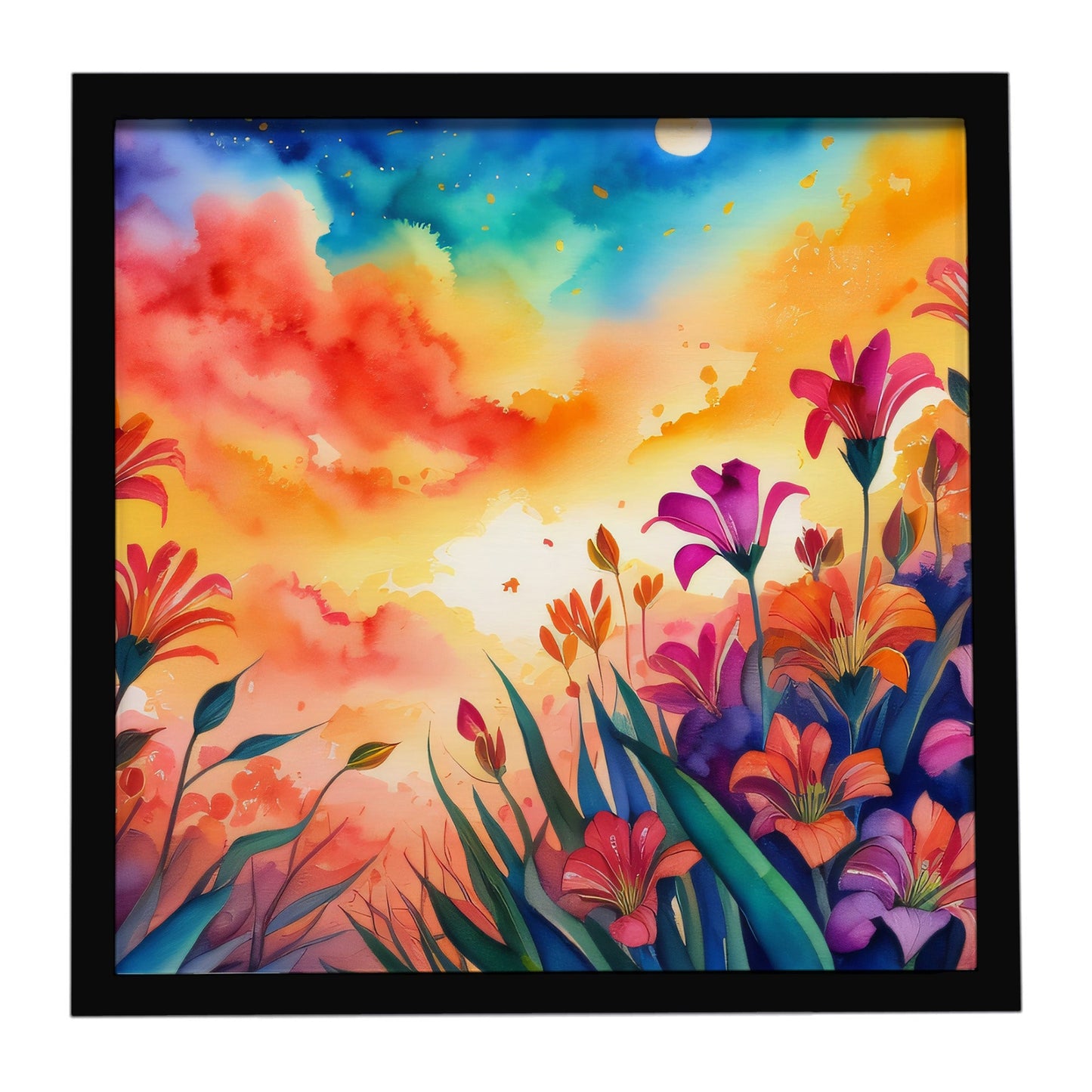 Alstroemerias in Color Framed Metal Print