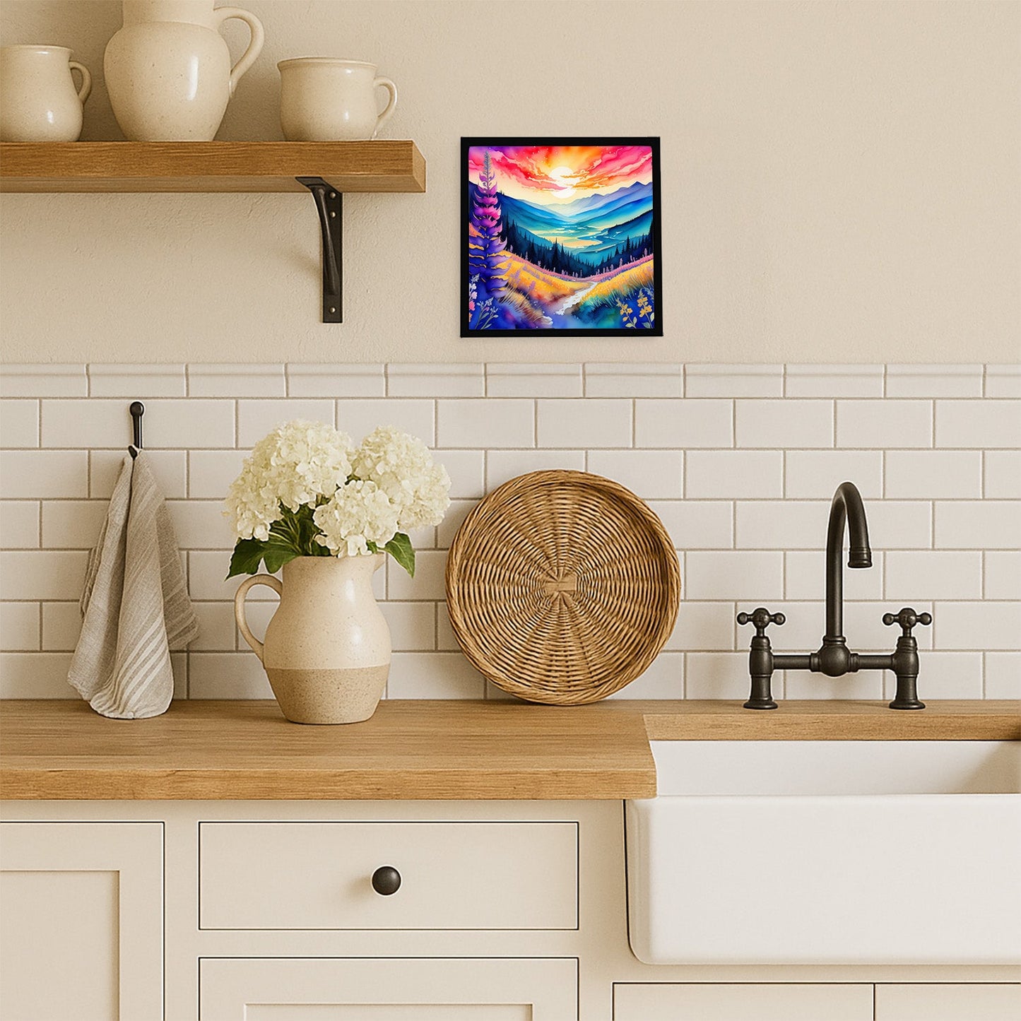 Annual Larkspur in Color Framed Metal Print