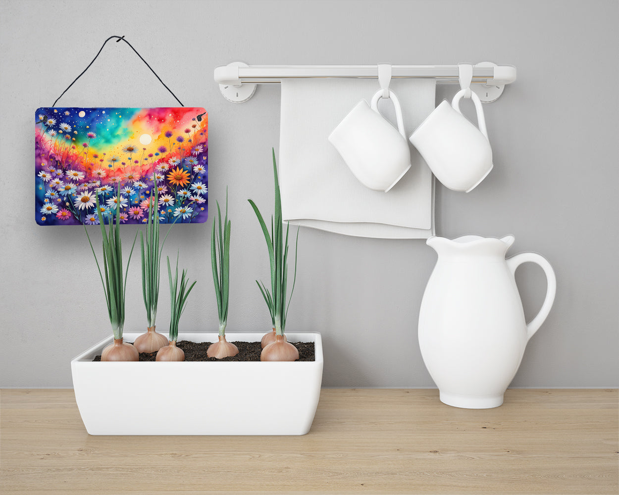 Asters in Color Wall or Door Hanging Prints