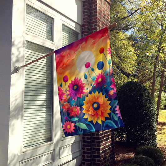 Dahlias in Color House Flag