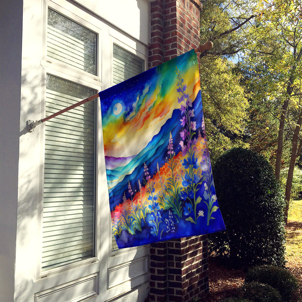 Delphinium in Color House Flag