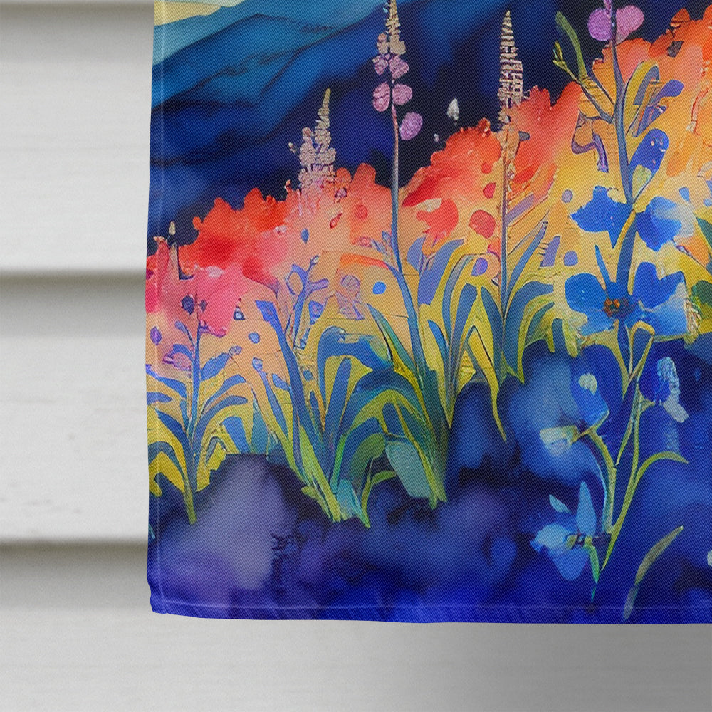 Delphinium in Color House Flag