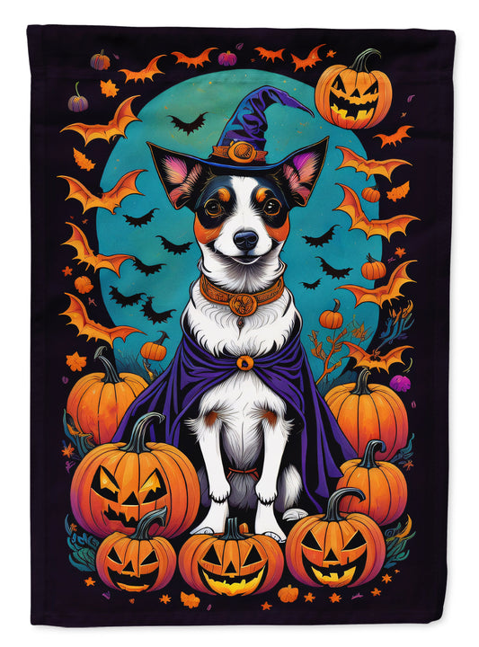 Jack Russell Terrier Witchy Halloween Garden Flag – Outdoor Decorative Garden Flag