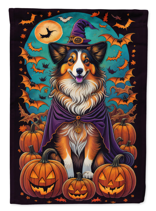 Sheltie Witchy Halloween Garden Flag – Outdoor Decorative Garden Flag
