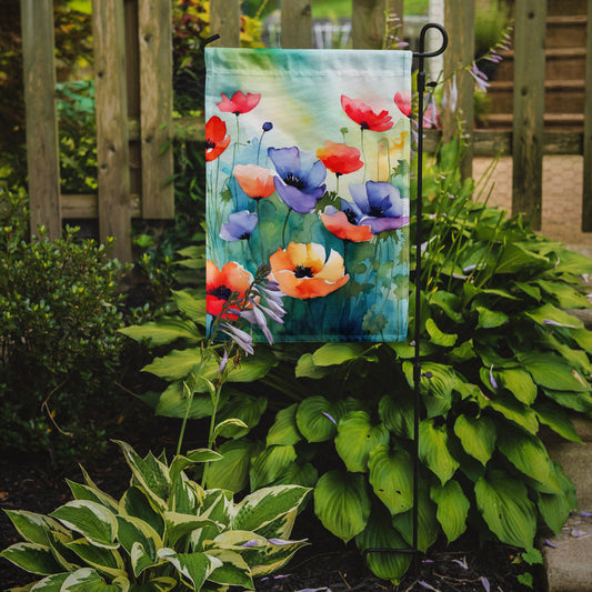Anemones in Watercolor Garden Flag – Outdoor Decorative Yard Flag