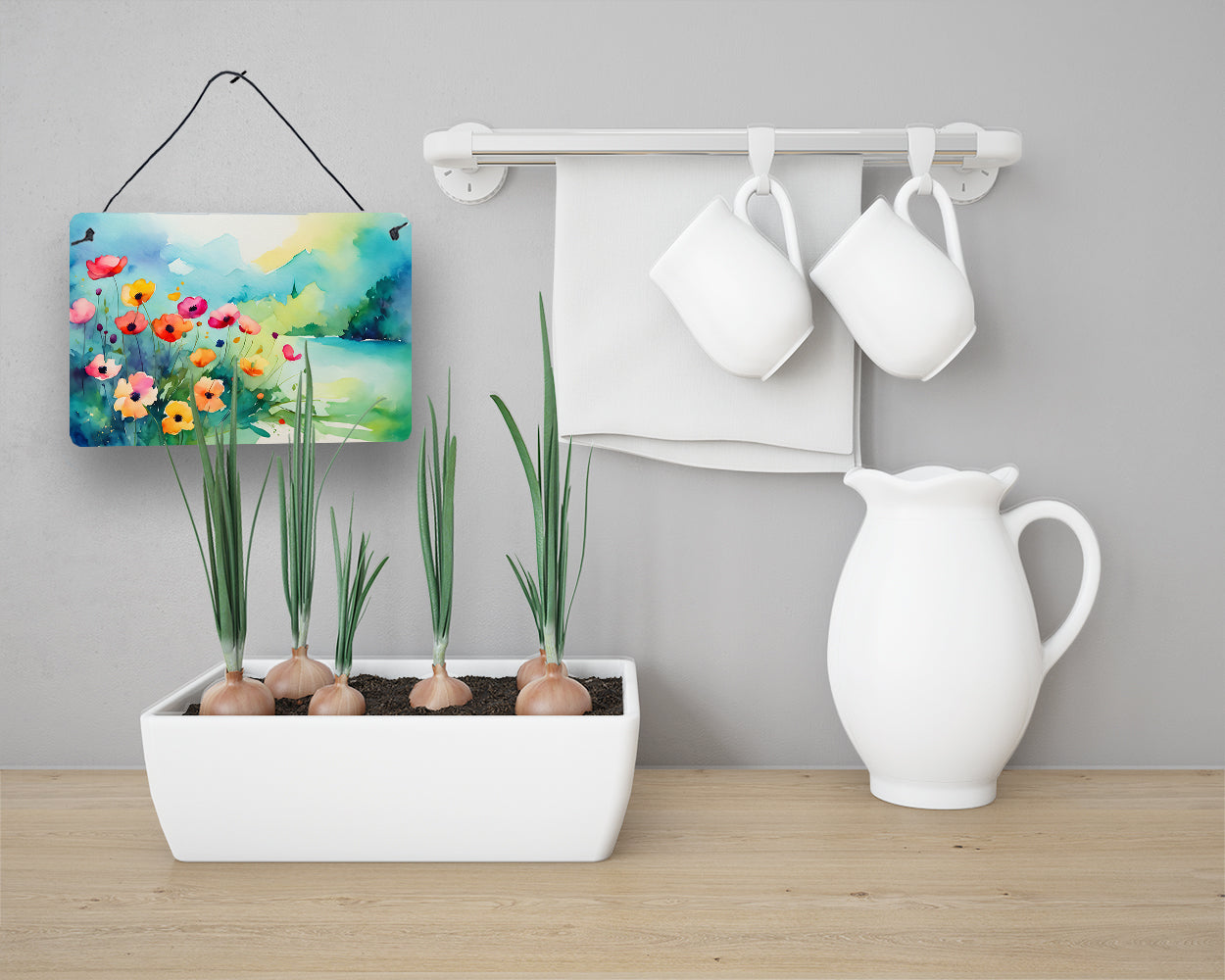 Anemones in Watercolor Wall or Door Hanging Prints