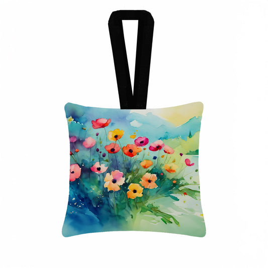 Anemones in Watercolor Hanging Square Fabric Ornament 3.5 × 3.5