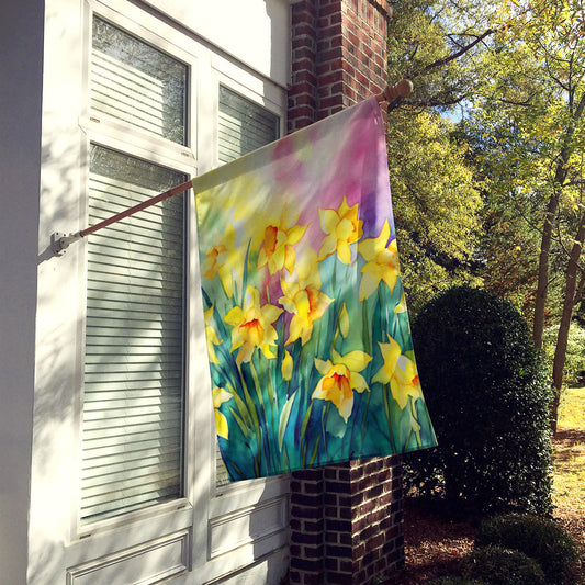 Daffodils in Watercolor House Flag