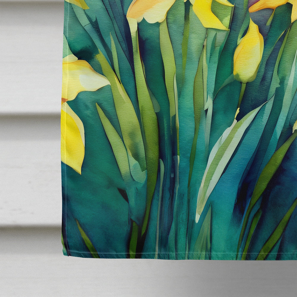 Daffodils in Watercolor House Flag