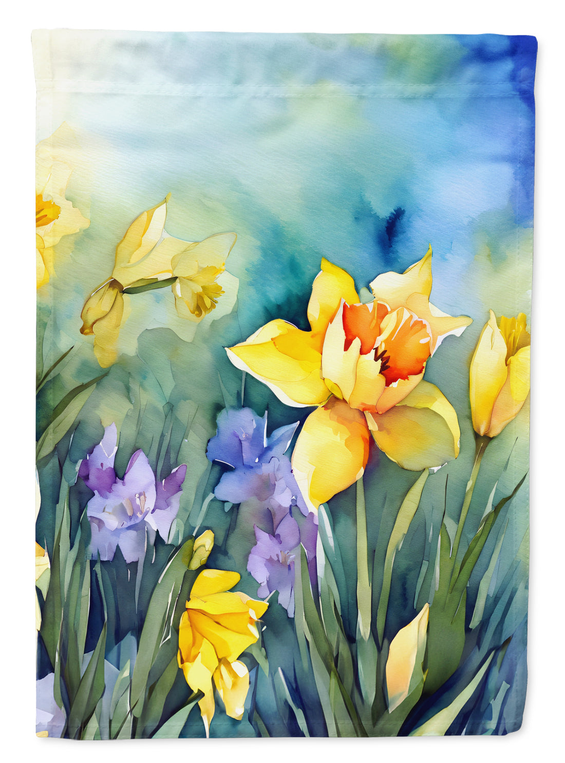 Daffodils in Watercolor House Flag