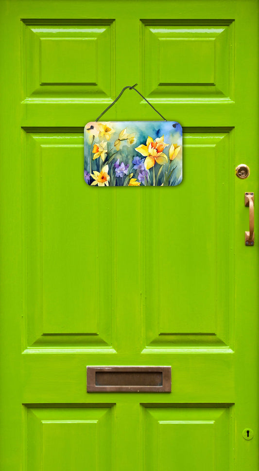 Daffodils in Watercolor Wall or Door Hanging Prints